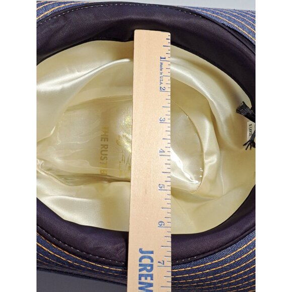 Vtg The Rustler Denim Cowboy Hat X-Large Western Men's Union Made Blue Retro - Picture 8 of 12